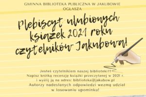 Na zdjęciu: plakat- graficzna oferta plebiscytu na ulubioną książkę roku 2021.