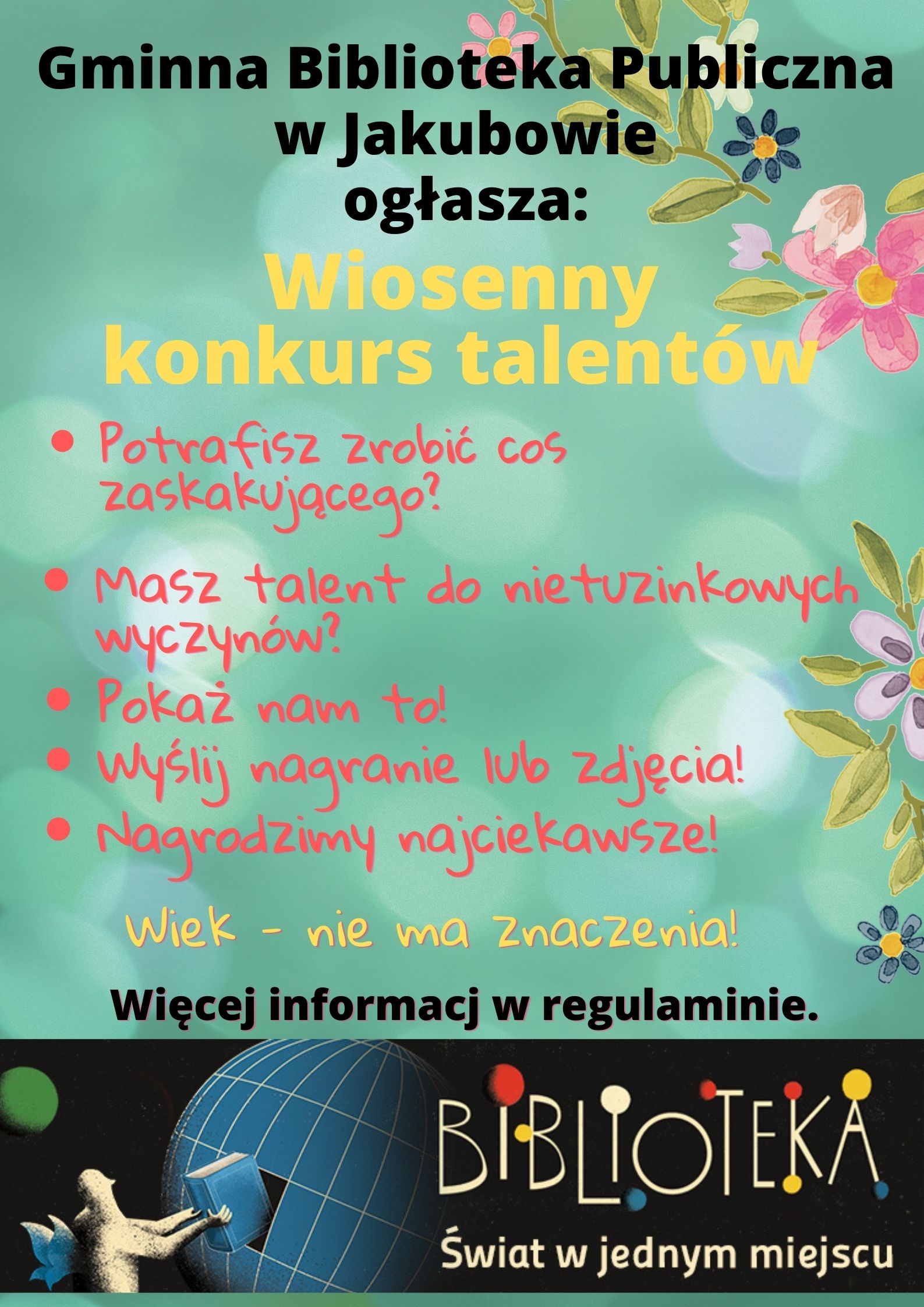 Na zdjęciu: plakat - graficzna oferta konkursu talentów.