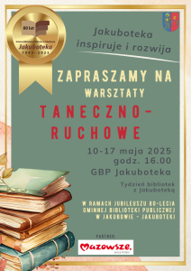 Plakat promujący warsztaty taneczno-ruchowe