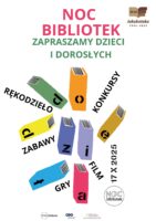 Plakat zapraszający na Noc Bibliotek 2025