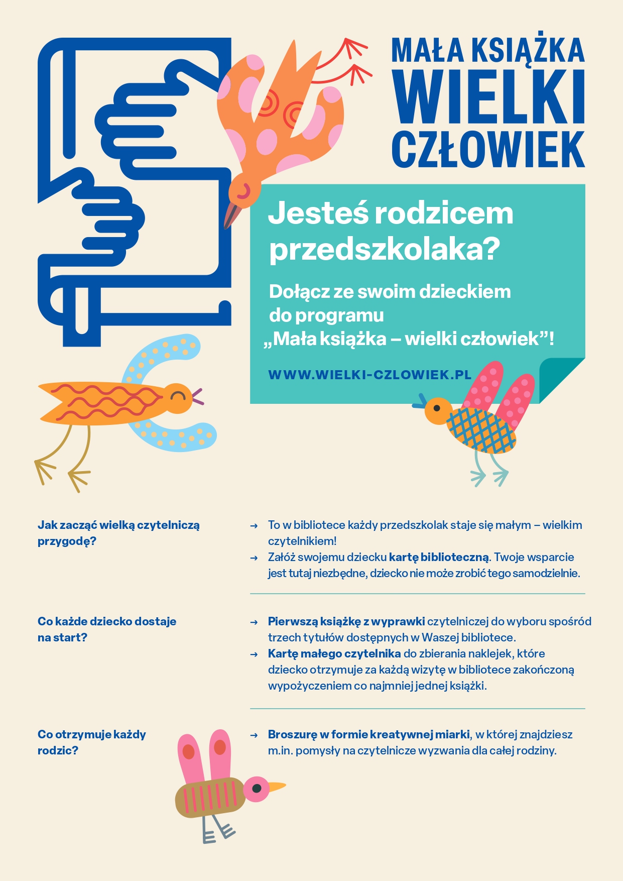 Plakat informujący o akcji Mała książka wielki człowiek