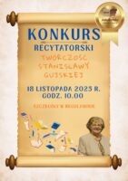 Plakat dotyczący konkursu recytatorskiego.