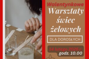 Plakat o warsztatach świec żelowych.