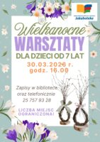 Plakat: Wielkanocne warsztaty dla dzieci.