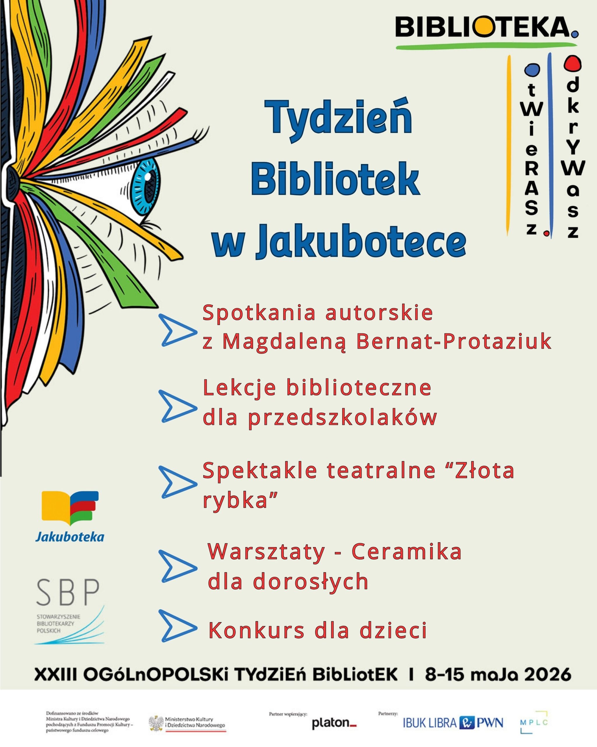 Plakat o Tygodniu bibliotek