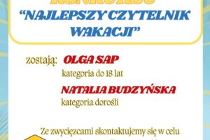 Plakat o zwycięzcach konkursu.